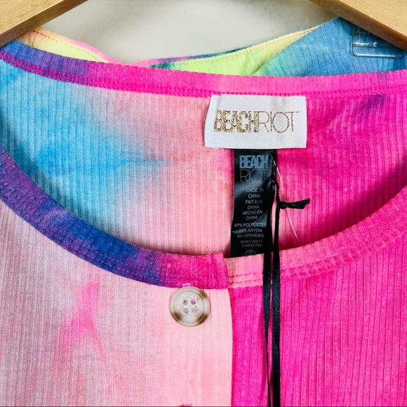 NEW Beach Riot Revolve Tie Dye 2 Piece Crop Top Flare Pants SMALL Lounge $220 - Picture 12 of 13